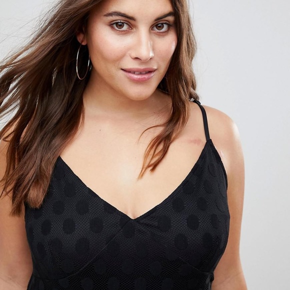 NWT Polka Dot Asymmetric Frill Hem Dress - Picture 4 of 4